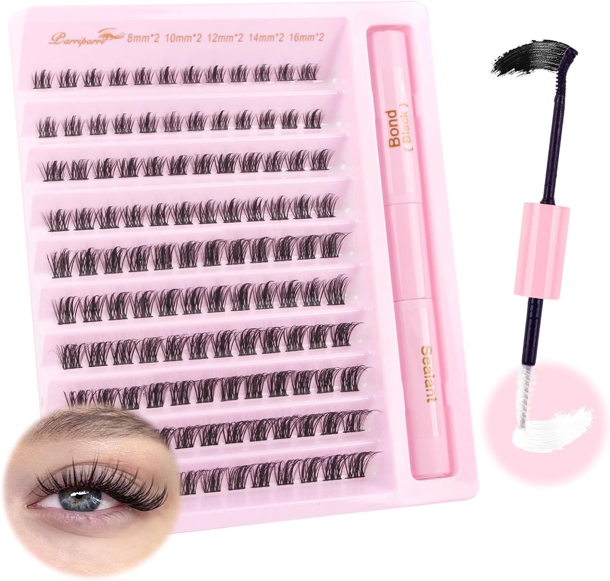 SnelShoppen - Individuele Wimpers Cluster Lashes 120 Stuks - Mix 8-16mm - Natuurlijke en Dramatische Wimpers - Professionele Wimperextensions met 2-in