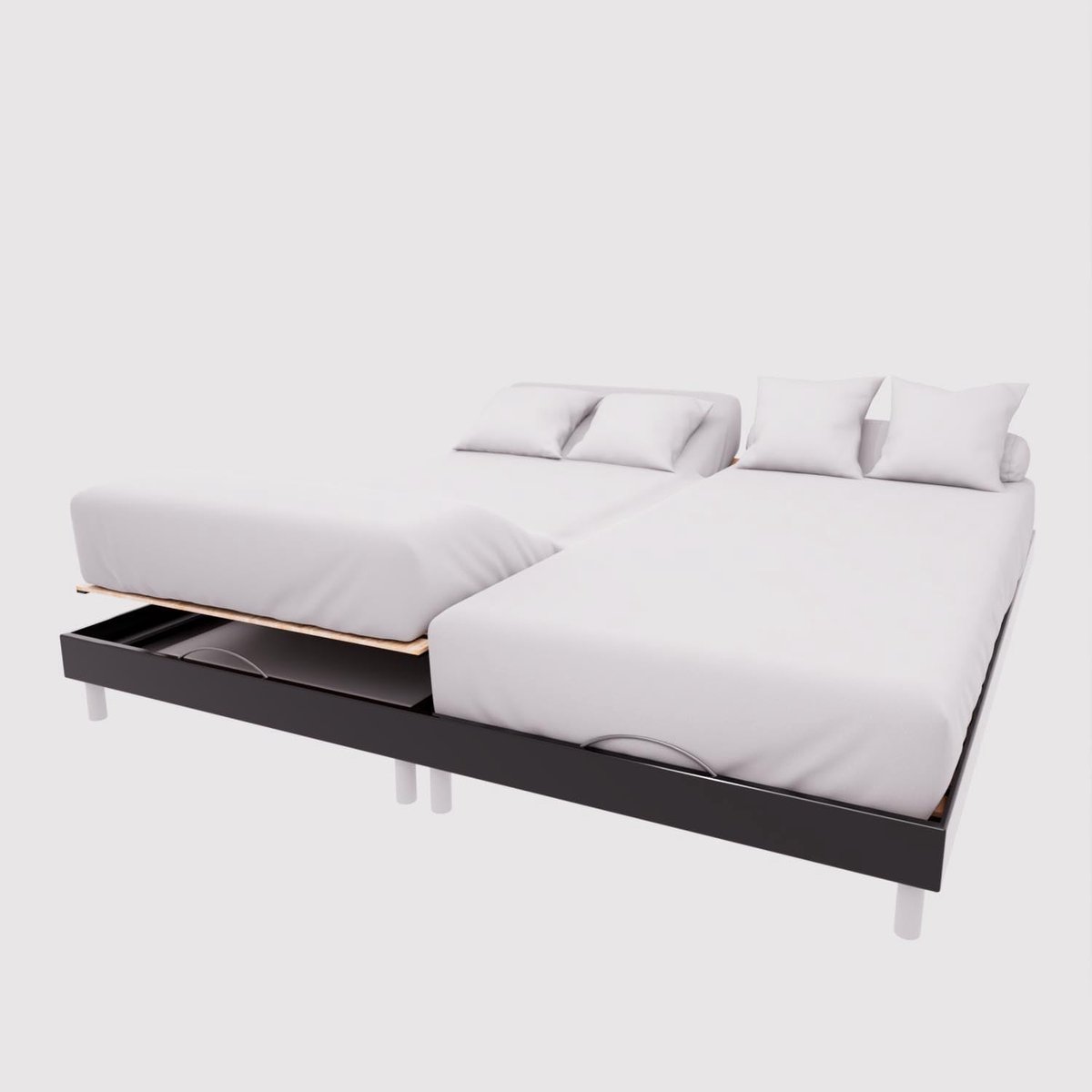 SnelShoppen - Fitted Sheet 2x80x200 cm - Katoen - 57 Draadjes/cm² - Wit - Hoekhoogte 30 cm - Machinewasbaar - Perfect voor Bedden en Logeerpartijen
