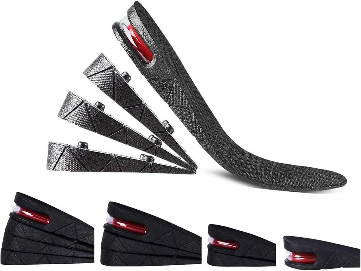 Verstelbare inlegzolen voor hoogteverhoging, comfortabele voetpads voor mannen en vrouwen, ideaal voor schoenen (3 cm-7,5 cm)