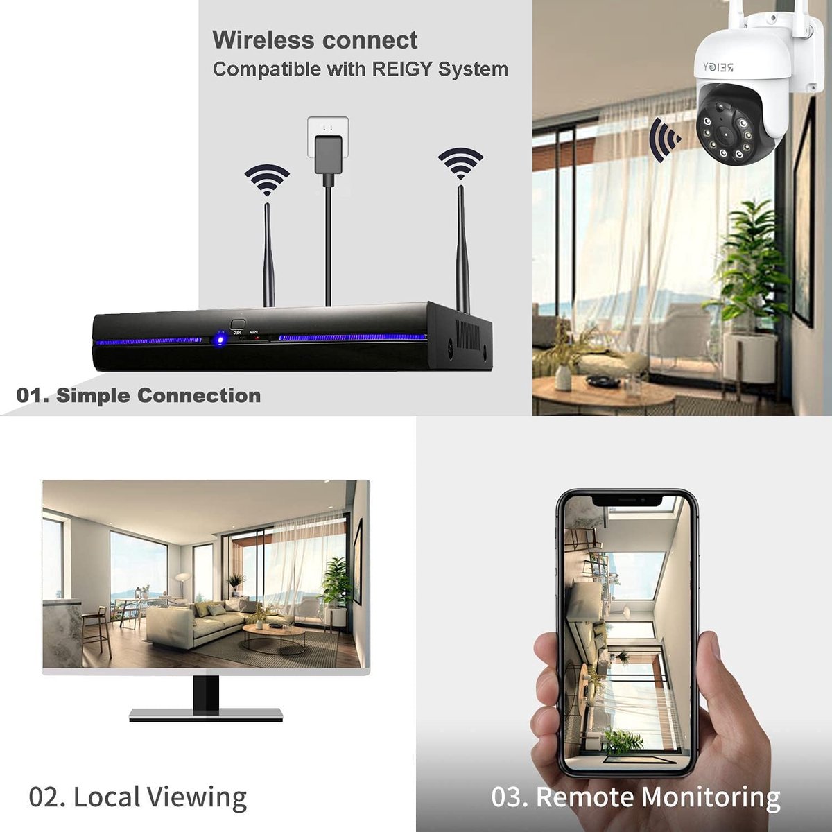 SnelShoppen - 3MP Outdoor Camera met WIFI, Kleur Nachtzicht, 1296P PTZ Beveiligingscamera, Twee-Weg Audio, Bewegingssensor, IP66 Waterdicht, Draadloos