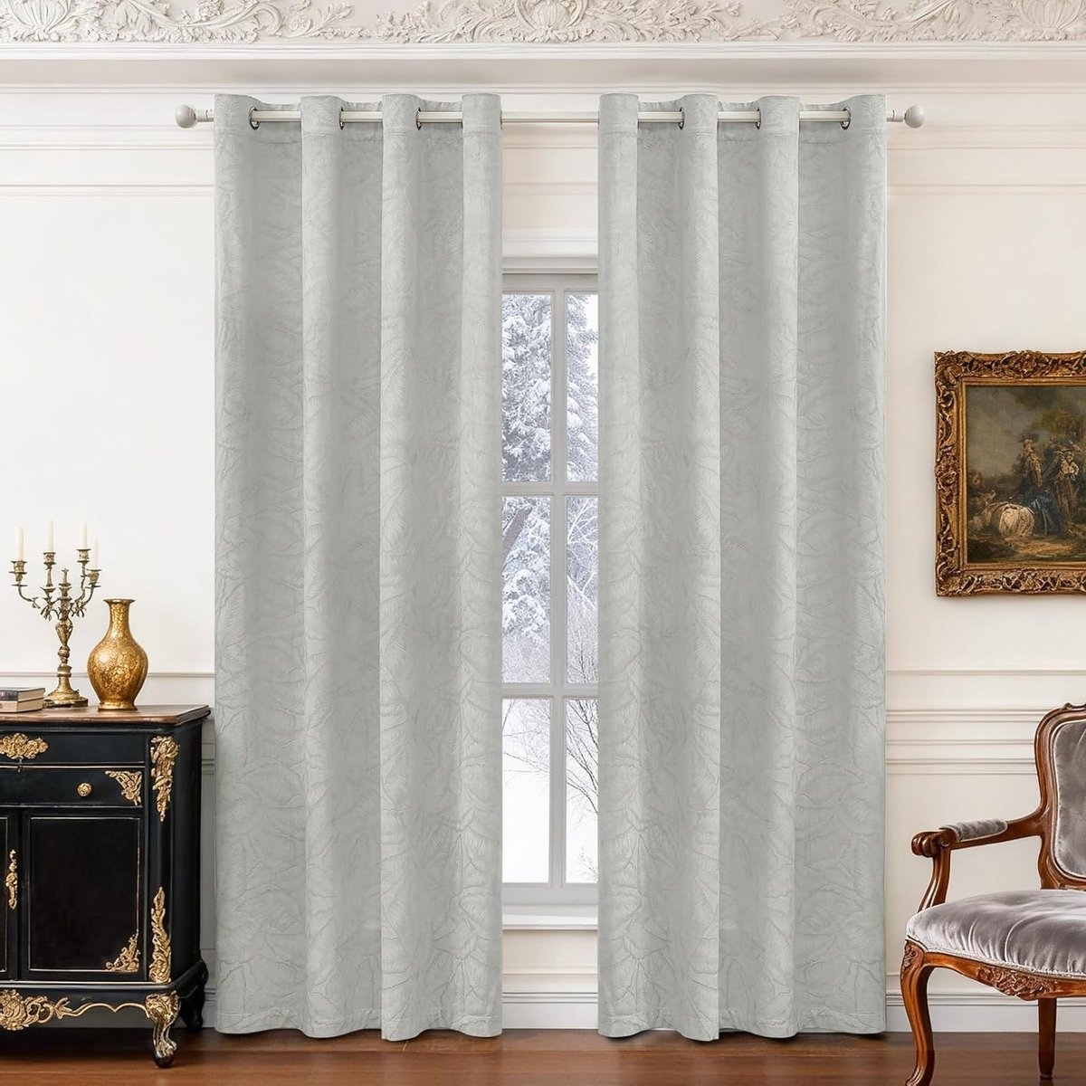 Velours Zwarte Verduisteringsgordijnen Set van 2 - 140 x 245 CM Opaque Gordijnen voor Woon