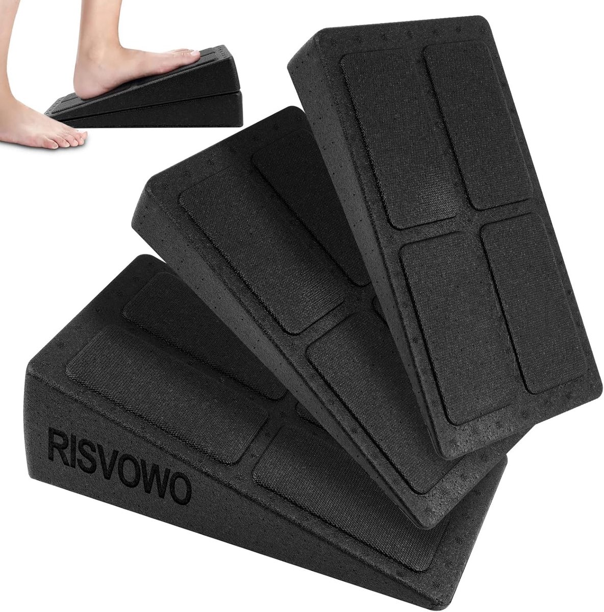 SnelShoppen - 3-delig set voor kuiten, verstelbare fitnessplaten, hellend voor spierstretching, 8° en 17° hoeken, ideaal voor dagelijkse training