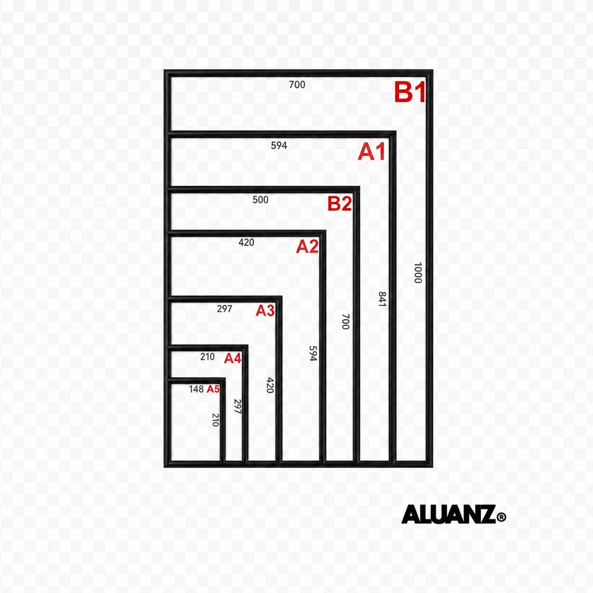 ALUANZ Kliklijst Zwart A2 (59,4x42 cm) Aluminium - Wissellijst - Posterlijst - Fotolijst - Inclusief Beschermfolie — cadeau in Cadeau-ideeën - foto 8