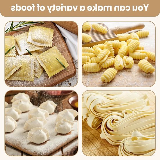 Set van 3 Gnocchi Borden van Hout met Snijders en Deegroller, 20,5 x 8,2 cm, Perfect voor Pasta en Gnocchi Bereiding, Essentiële Keukenaccessoires voor Pasta Liefhebbers — afbeelding 2