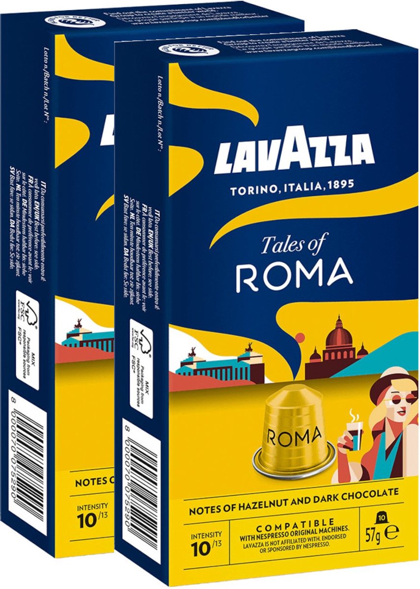 Lavazza Tales Of Roma - 20 (2x10) Koffiecups Compatibel met Nespresso Coffee Machine