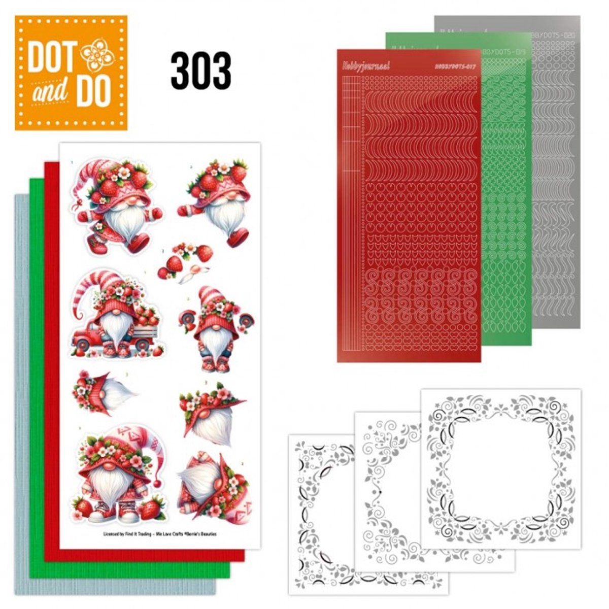 Dot and Do 303 - Happy Gnomes - Hobbydots - Prachtige handgemaakte kaarten - Gratis verzonden - DODO303