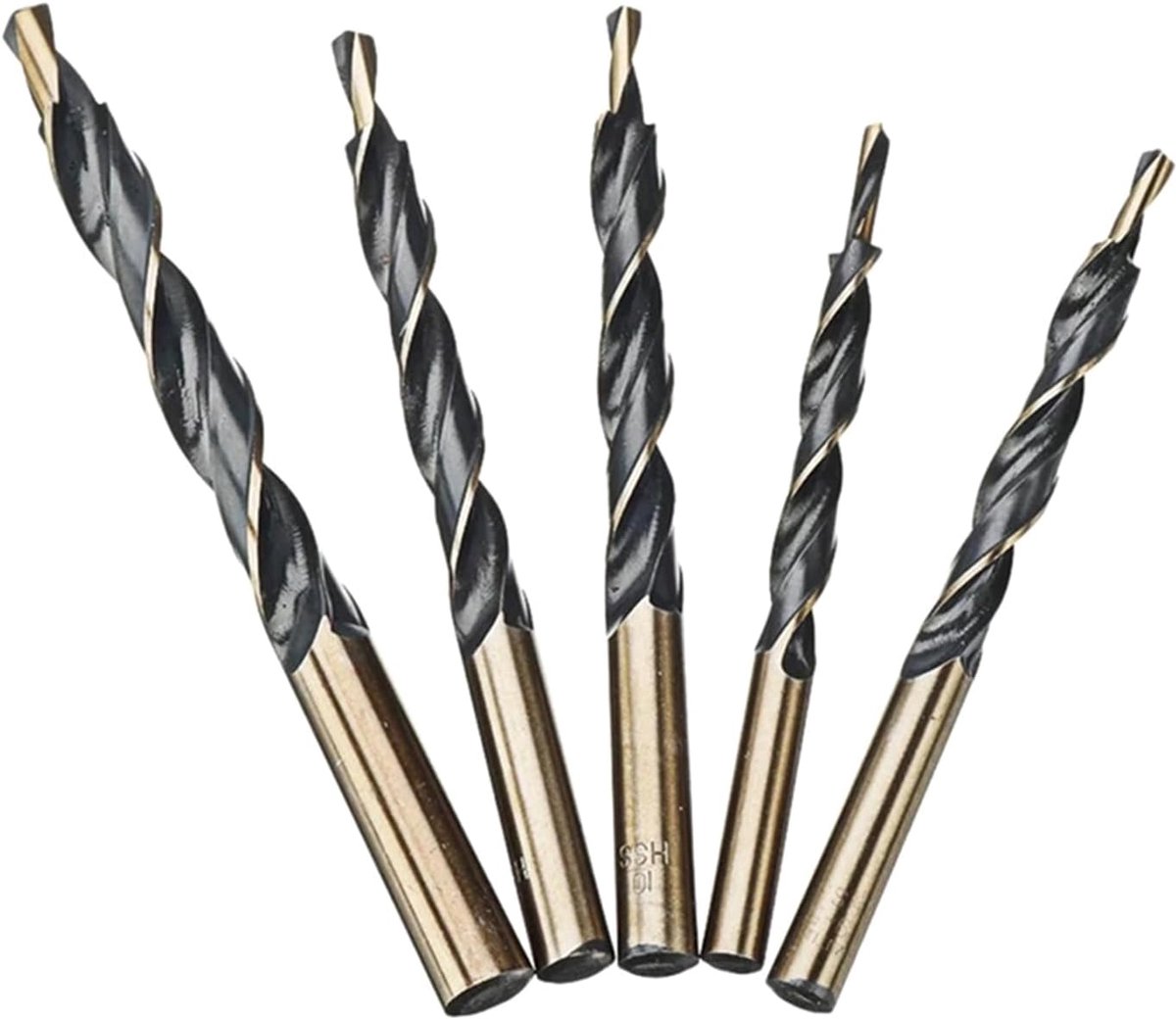 SnelShoppen - Stap Boor Hoge Snelheid Staal Bit Set voor Hout, Plastic, Metaal, Aluminium - 8-4/9-5/10-5/10-6/12-8mm - Duurzaam & Roestbestendig