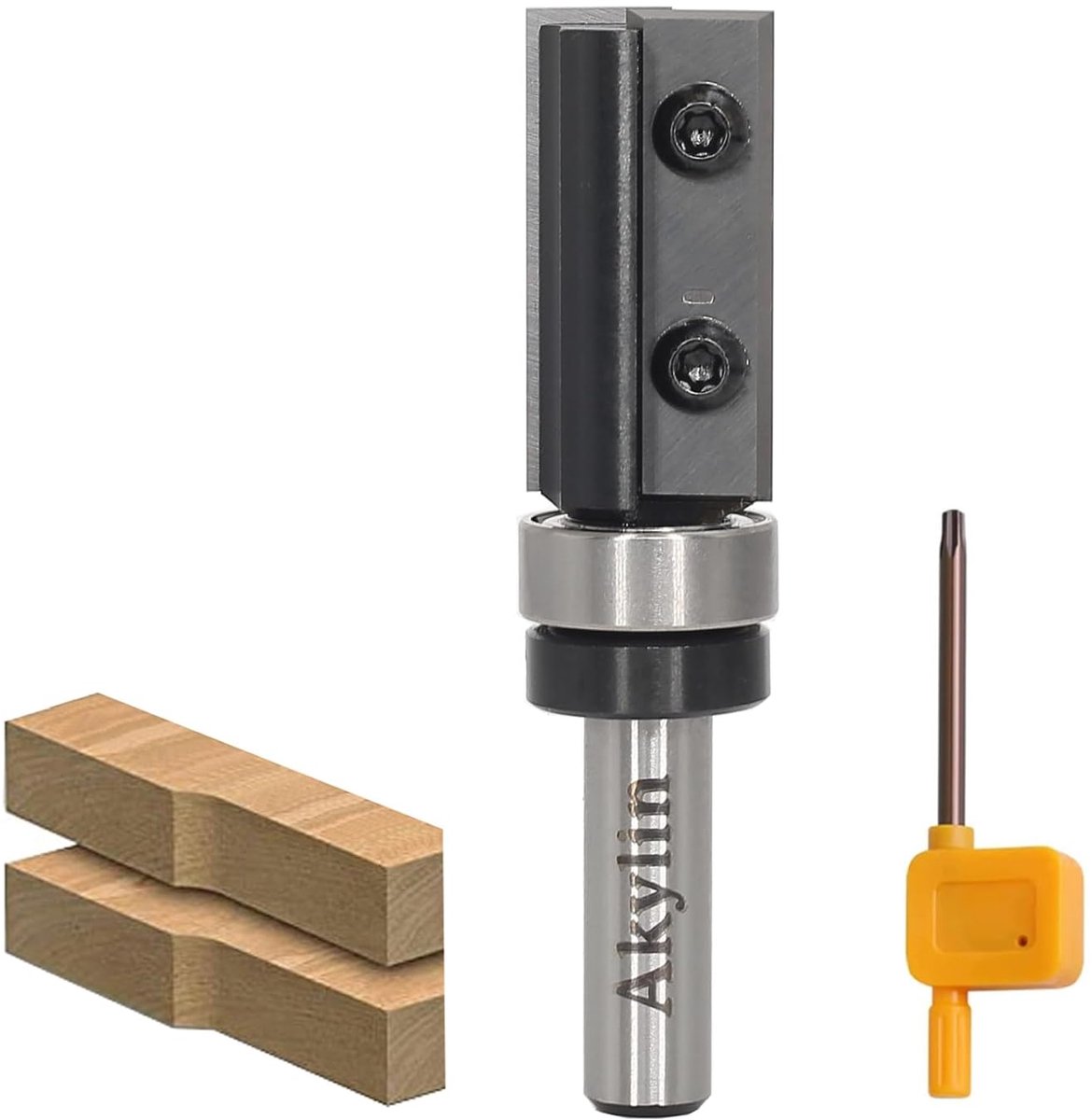 SnelShoppen - Reversing Plates, 8 mm Shank, 4-Zijdige Verwisselbare Carbide Snijmes, Edge Milling Cutter, Houtbewerking, Ball Bearing Router voor DIY