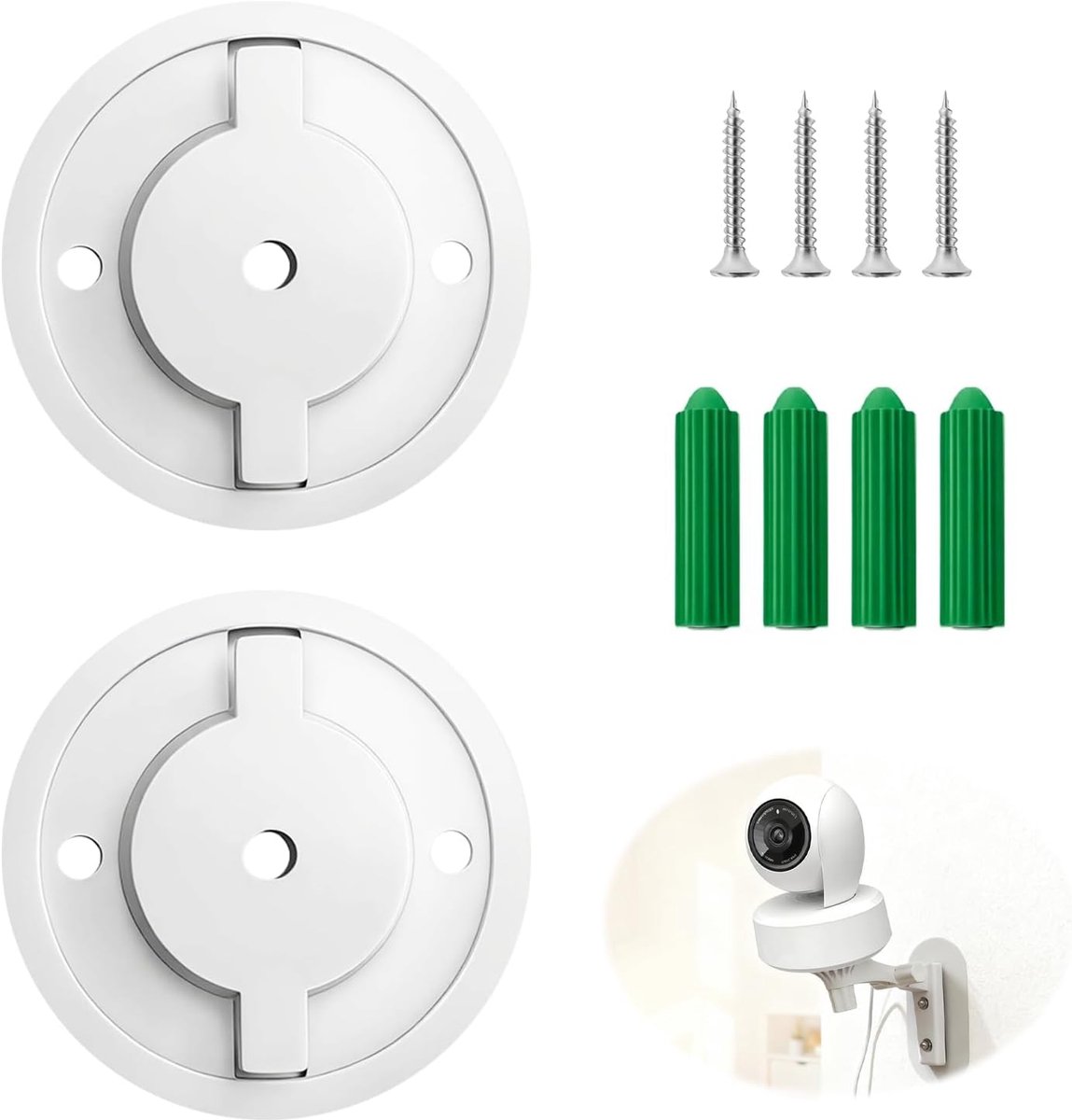 SnelShoppen - 2 stuks Wandmontagebasis voor Intelligente Camera, Wandhouders voor Tapo C200/C210/C220/C225, IPC40A, IPC42, IPC40C, TPC42EW, Binnen en