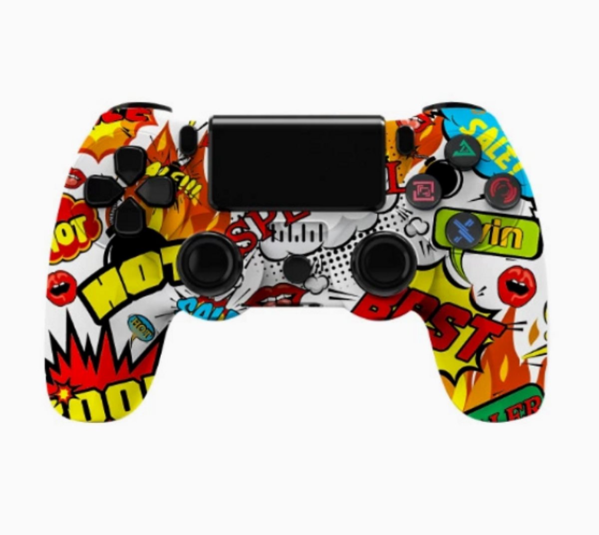 Sanorum - Draadloze Controller geschikt voor PS4/Pro/Slim/PC - Bluetooth gamepad - Geschikt voor Playstation 4 -Zes-assige sensor - LED-lichtbalk en touchscreen-functionaliteit - Audio Jack Input - Gaming Accesoires