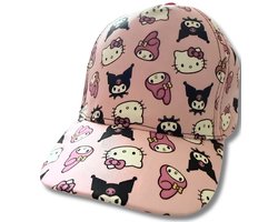 Hello Kitty Kinderpet Meisjes – Verstelbare Baseball Cap 52-54 cm – Roze – Hello Kitty, Kuromi & My Melody