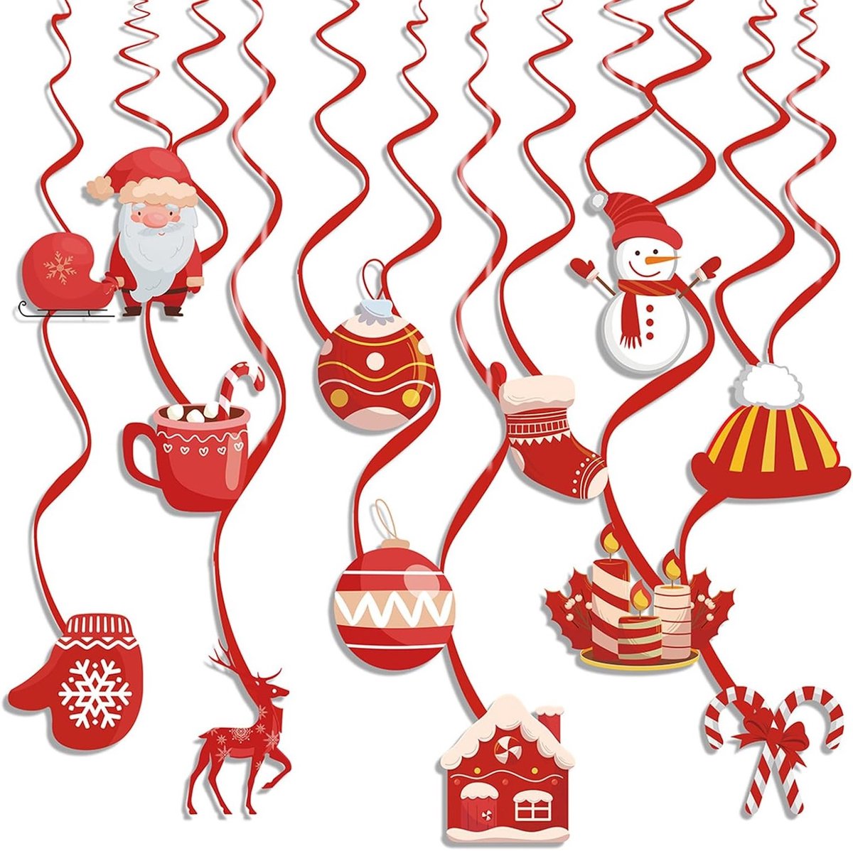 Set van 2 Kerstmis Snoep Ornamenten, Decoratie voor Feestdagen, Hangende Versiering voor Kerst en Verjaardagen, Gezellige Familiebijeenkomsten
