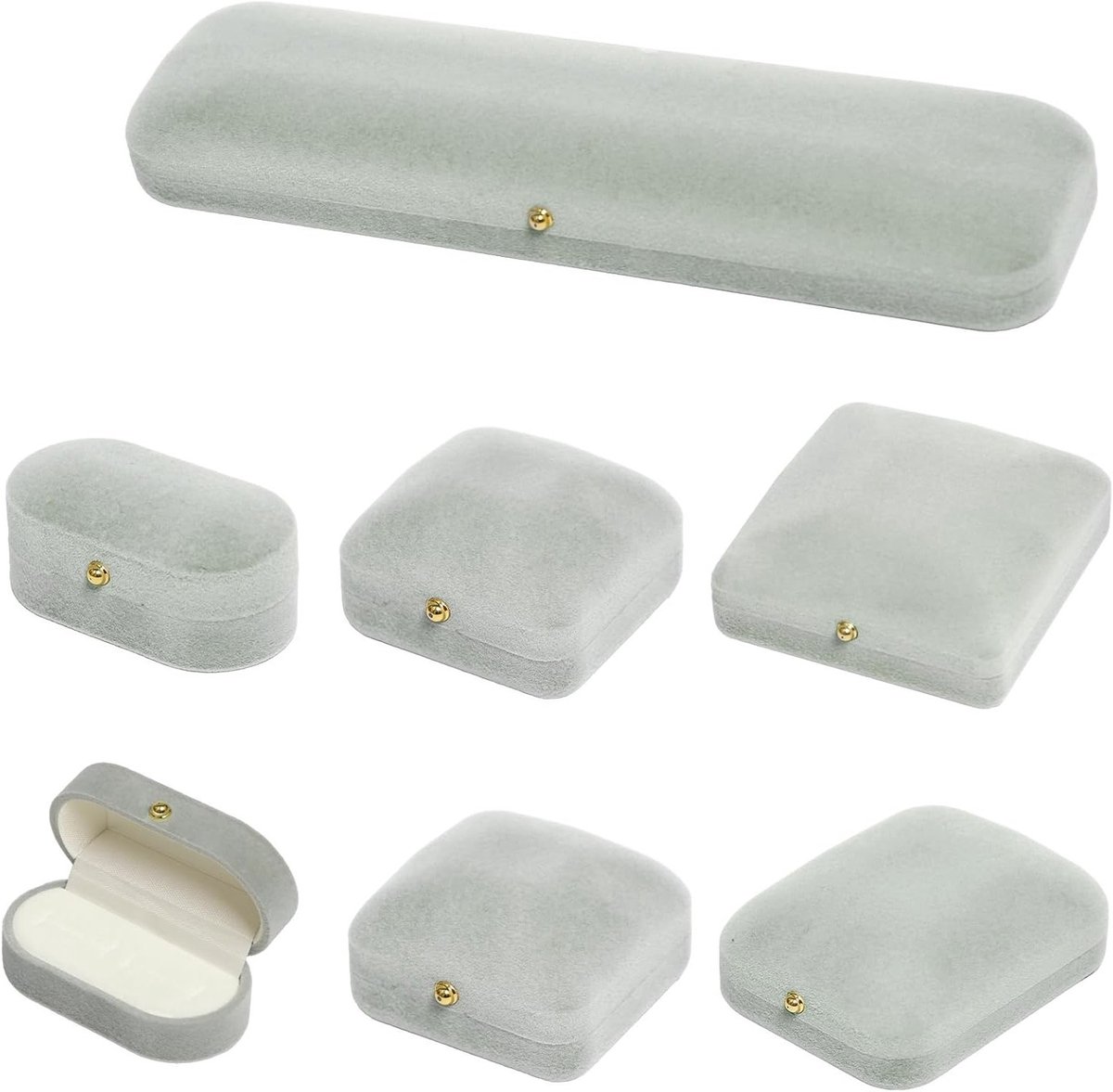 Elegante fluwelen geschenkdoosjes voor sieraden, 6 stuks, ideaal voor armbanden, kettingen en oorbellen