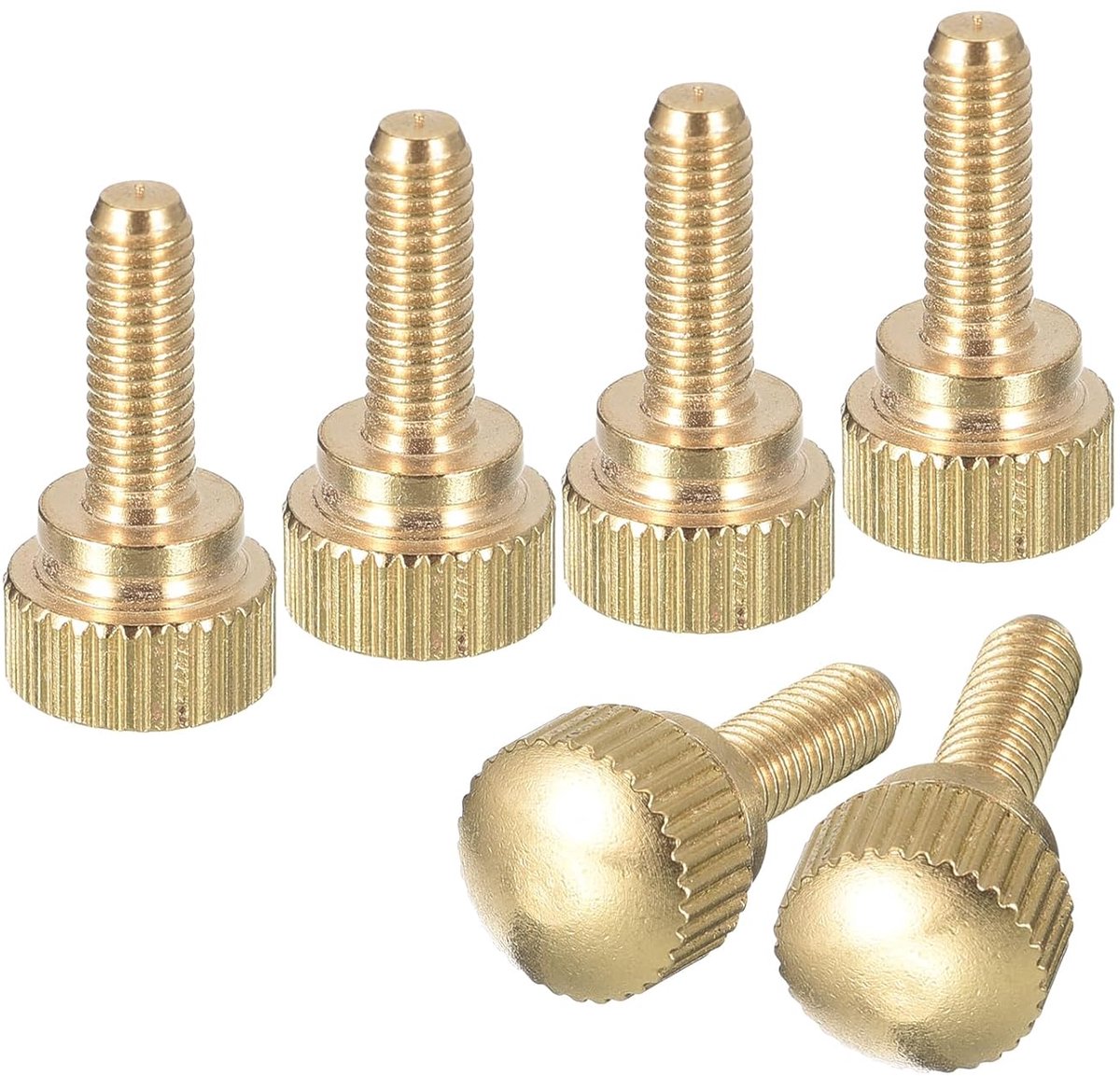 SnelShoppen - M4 x 12mm Gerändelte Daumenschrauben - 6 Stuks Messingkleurige Knurled Head Screws - Roestvrij, Corrosiebestendig, Duurzaam voor Diverse