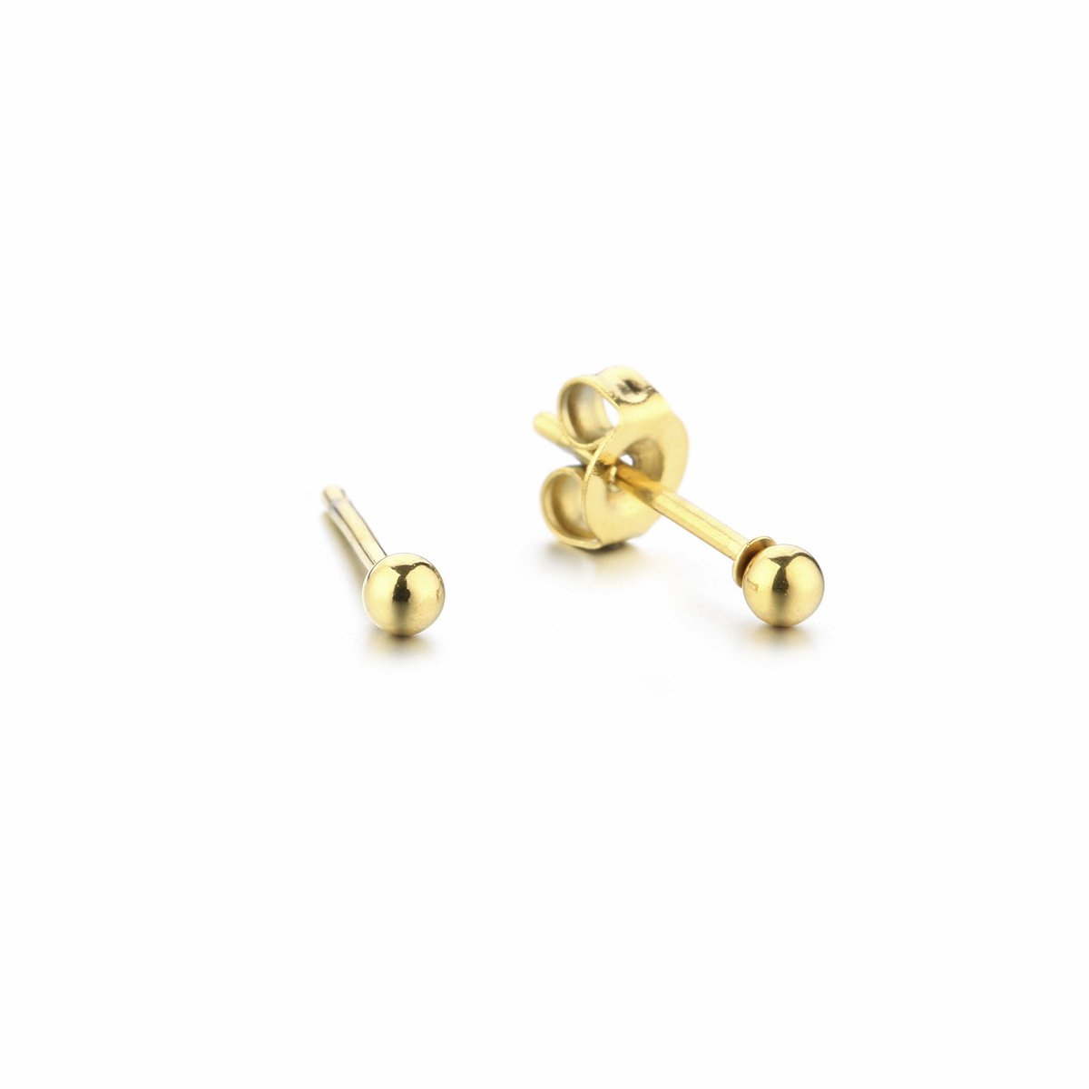 Stainless Steel Circle Ball Studs – Minimalistische & Tijdloze Oorknopjes – RVS - Goud