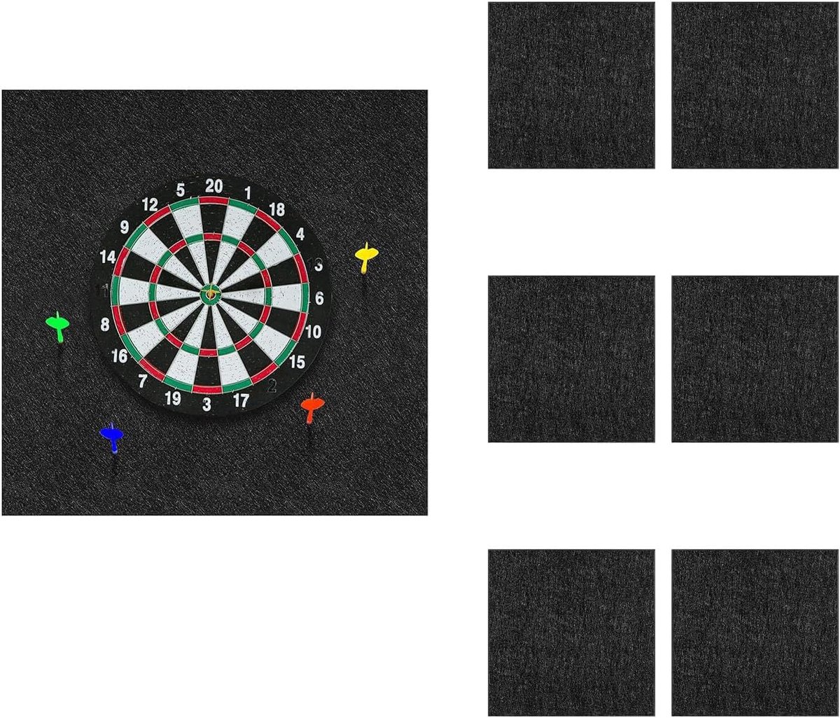 SnelShoppen - Dart Catchring Surround, 4-delige dartbordrand, wandbescherming, felt, 30x30cm, voor dartspellen, geluiddemping, ideaal voor feesten en