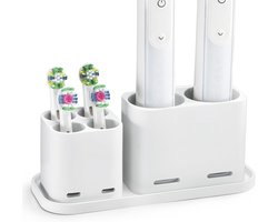 Witte opzetborstelhouder voor elektrische tandenborstels