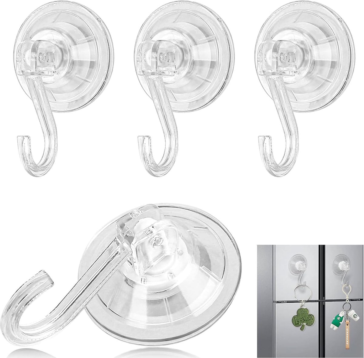 SnelShoppen - Suction Cup Hooks - Herbruikbare Waterdichte Zuignap met Sterke Haak - Geen Boren Nodig, Sterke Grip voor Tegels, Glas, Douche, Keuken,