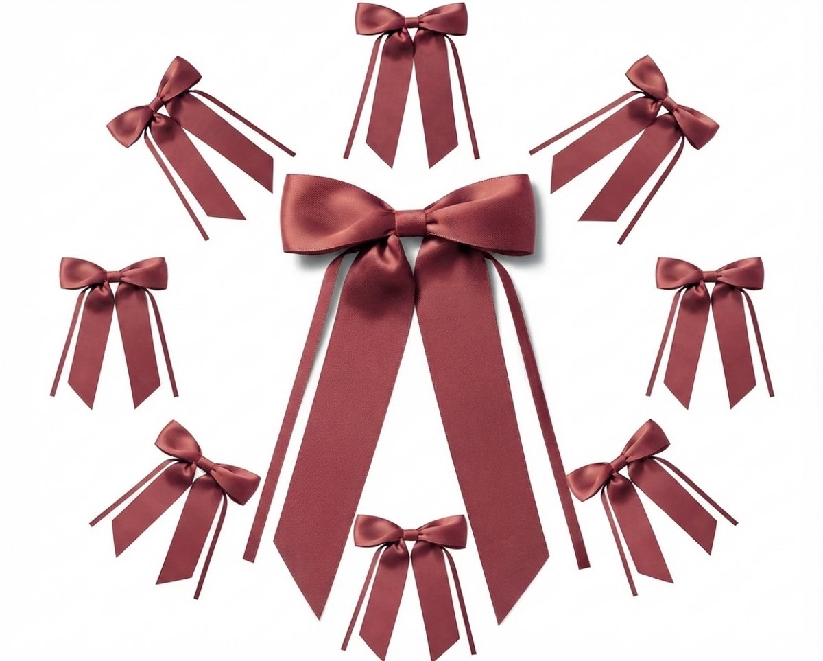 Livatto Fluweel Strikken Donkerrood - Decoratieve Geschenkstrikken voor Cadeauverpakking - 10 Stuks - 12 x 25 cm