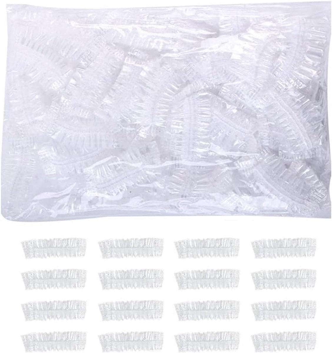SnelShoppen - 100 Stuks Wegwerp Douche Oorkappen Plastic Waterdicht met Elastische Band Transparant - Ideaal voor Bad, Douchen, Haarwassen, Haarverven