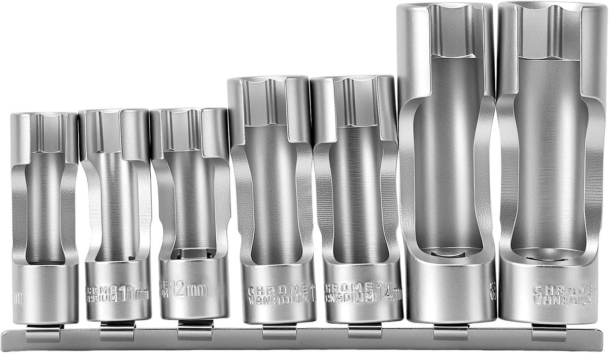 SnelShoppen - Socket Wrench Set 3/8" - 7-delige Set 10-19mm - Hoogwaardige Chrome Vanadium Staal - Voor Car Repair en Onderhoud