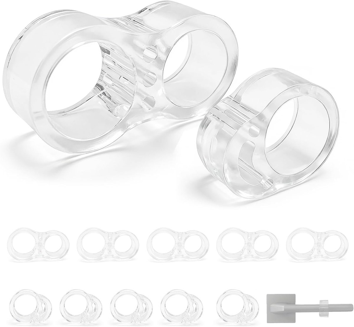SnelShoppen - 12pcs Deurhendel Beschermers - 6 Ronde Deurdempers + 6 Deurhendel Stopper - Geschikt voor 8 Deurhandvaten - Universeel - Ø15mm & Ø18mm -