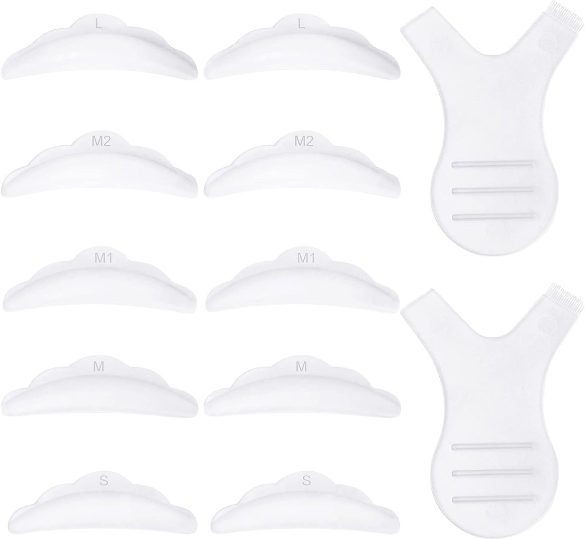 SnelShoppen - Pack van 40 Eyelash Lifting Pads Silicone Pads met 2 Wimpers, Y Borstel, Wimper Shield Pads - Zacht, Herbruikbaar, Diverse Maten en Krul