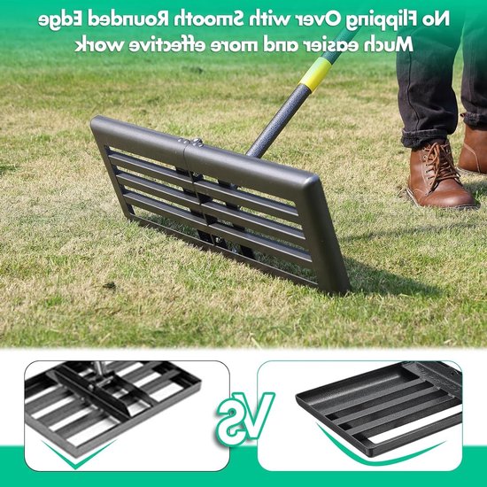 Grondige Gras Hark voor Efficiënte Tuinverzorging, 157 cm, Metaal, Ideaal voor Egaliseren en Aanleggen van Perfecte Grasvelden, RVS Tuingereedschap — afbeelding 2