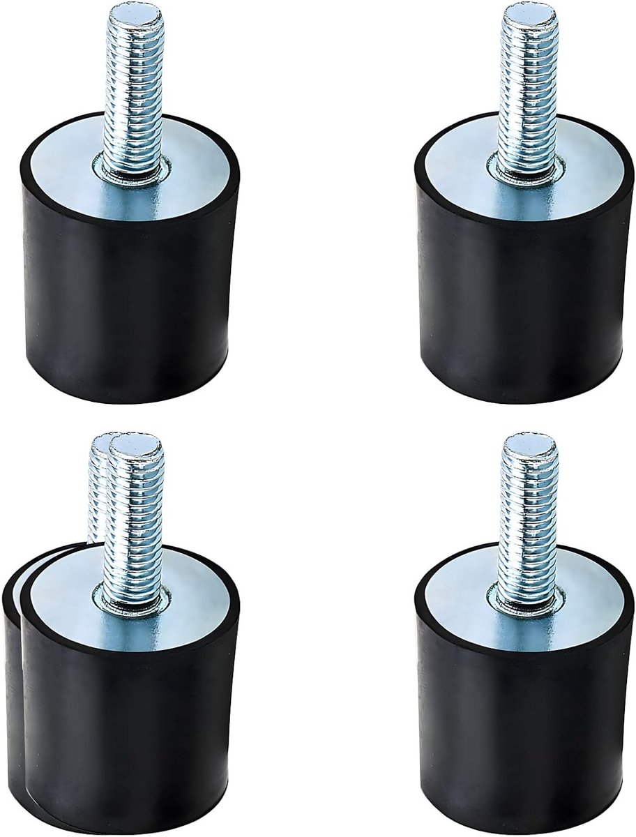 4 Stuks Rubber Buffers D20mm x H20mm voor Geluiddemping, Schokabsorptie en Vibratiedemping in Motoren en Apparaten