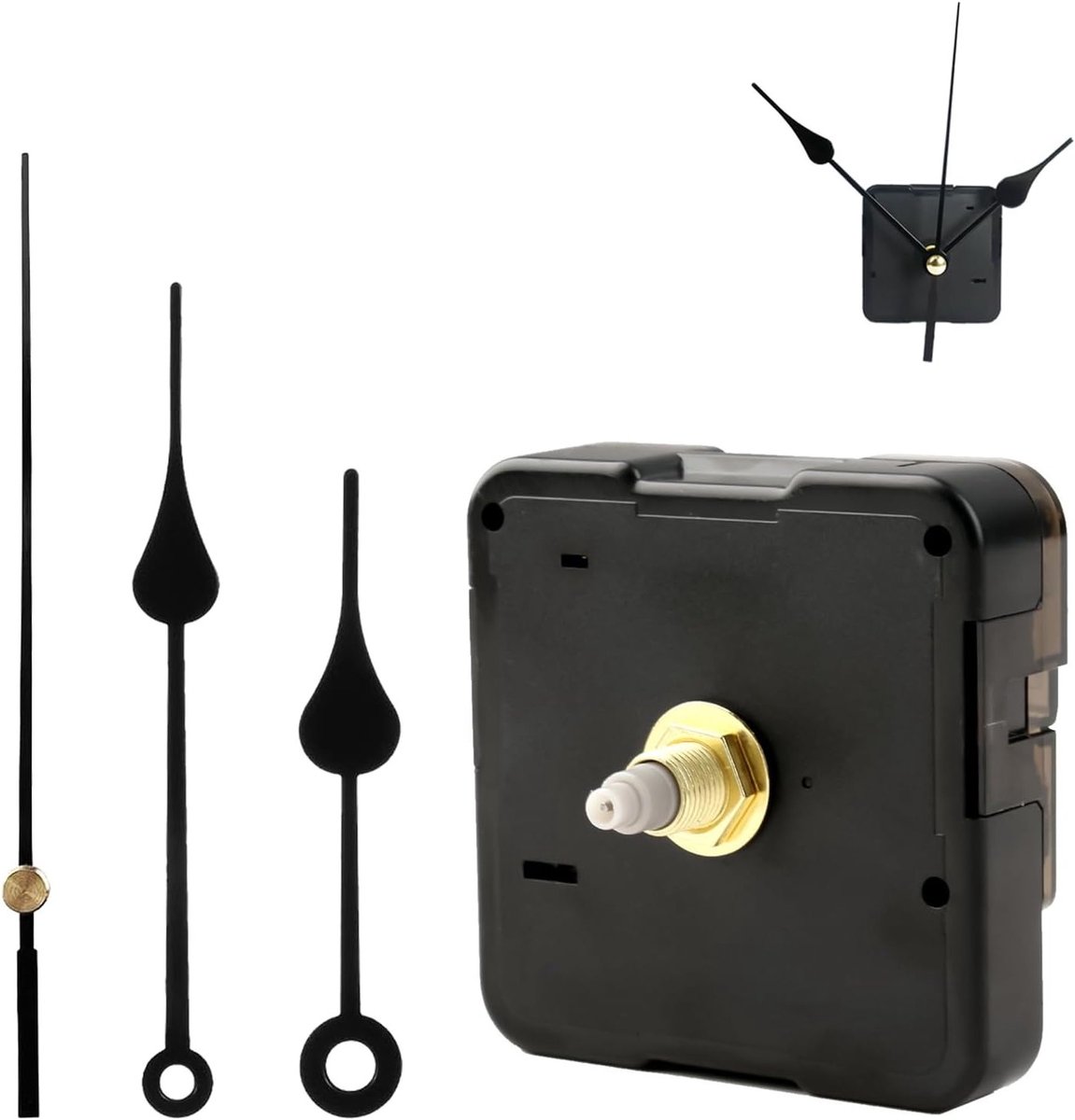 Stille Quartz Wandklok Mechanisme Kit met Wijzers voor Klokreparatie, 16mm As, Perfect voor DIY Klokprojecten en Vervangingen