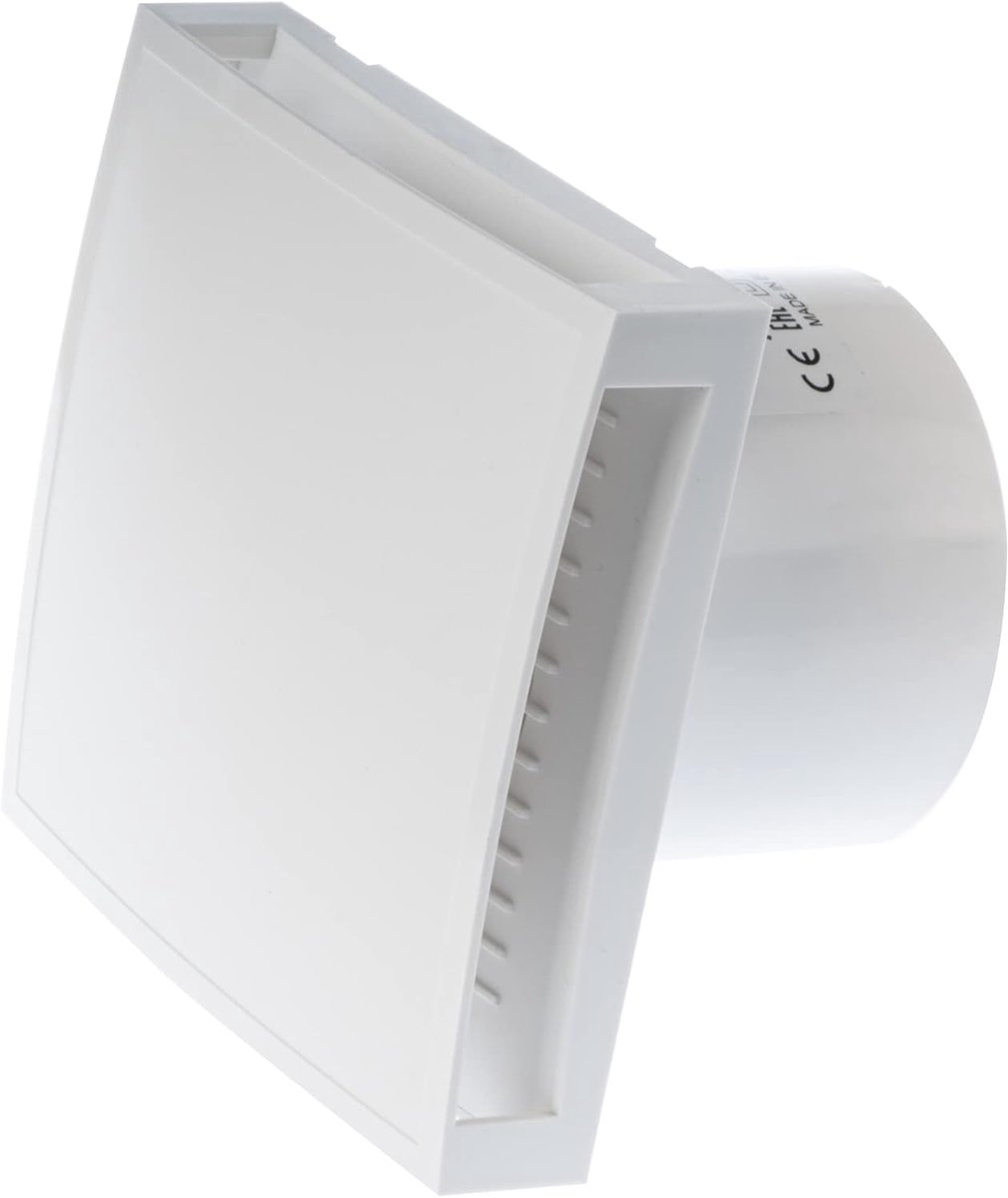 SnelShoppen - Badkamer Ventilator met Timer en Vochtigheidsensor, 100 mm Diameter, Wit, Voor Efficiënte Ventilatie in Badkamer, Keuken en Toilet
