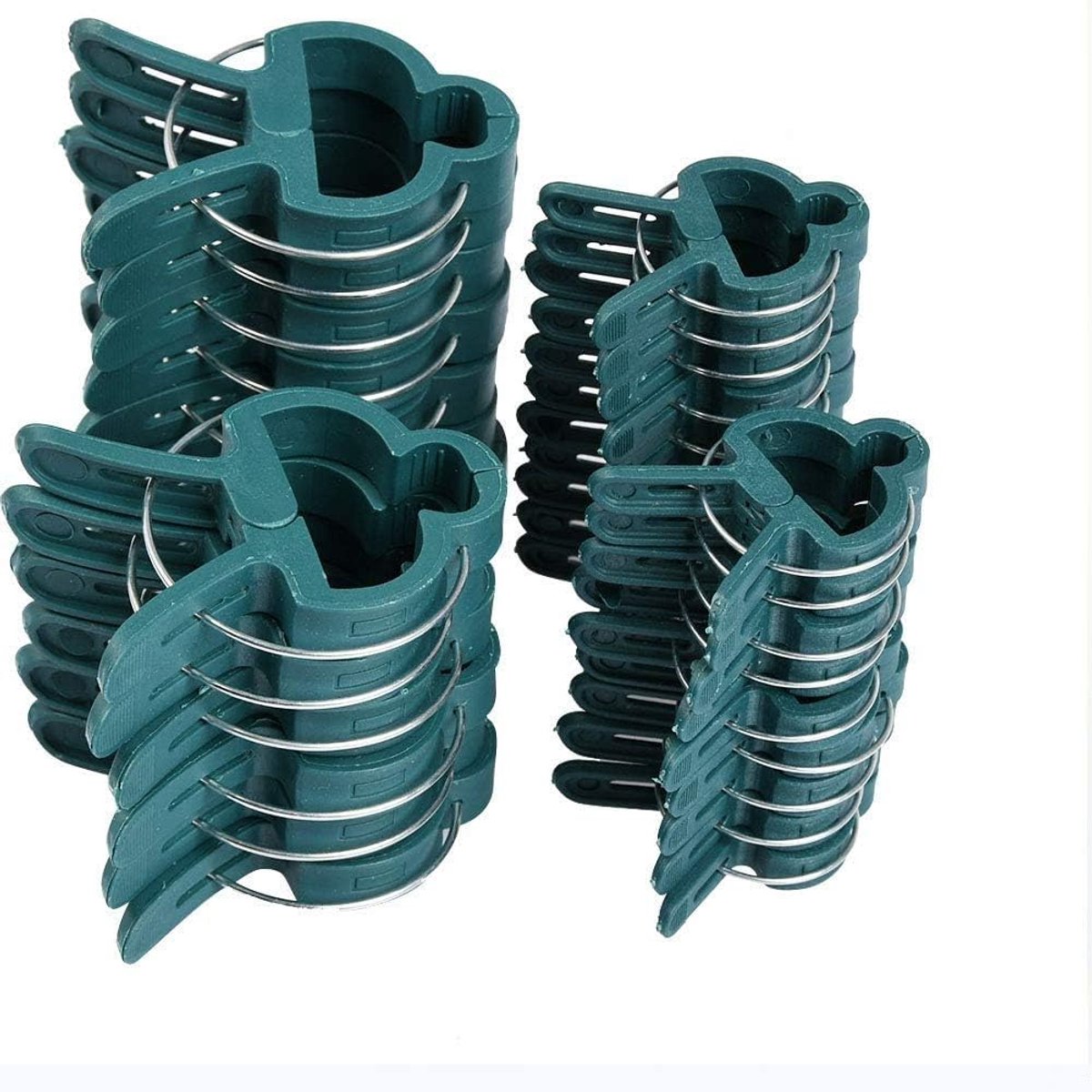 SnelShoppen - Pack van 100 Plant Clips, Herbruikbare Tuinklips, Stabiele Plant Clips, 2 Maten voor Kleine en Grote Scheuten, Rozensteunen, Klimhulpjes