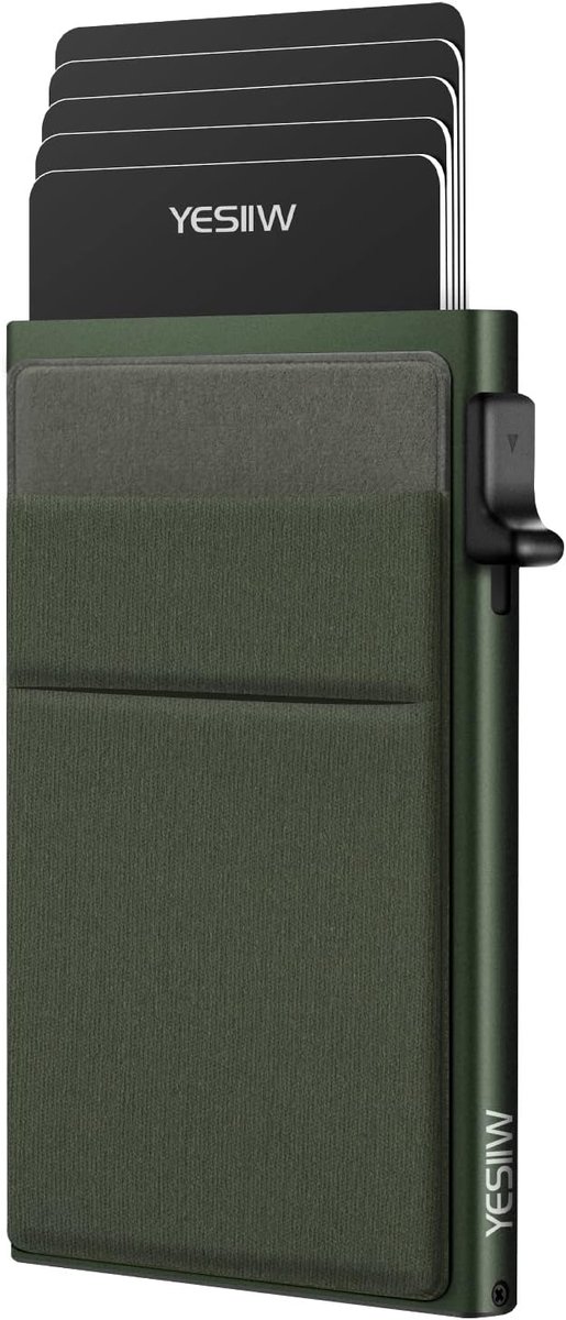 SnelShoppen - Heren Portemonnee, Klein, Slim, Minimalistische Portemonnee voor Mannen, RFID Bescherming, Kaartenhouder, Pop-Up Portemonnee, Slimme Kaa