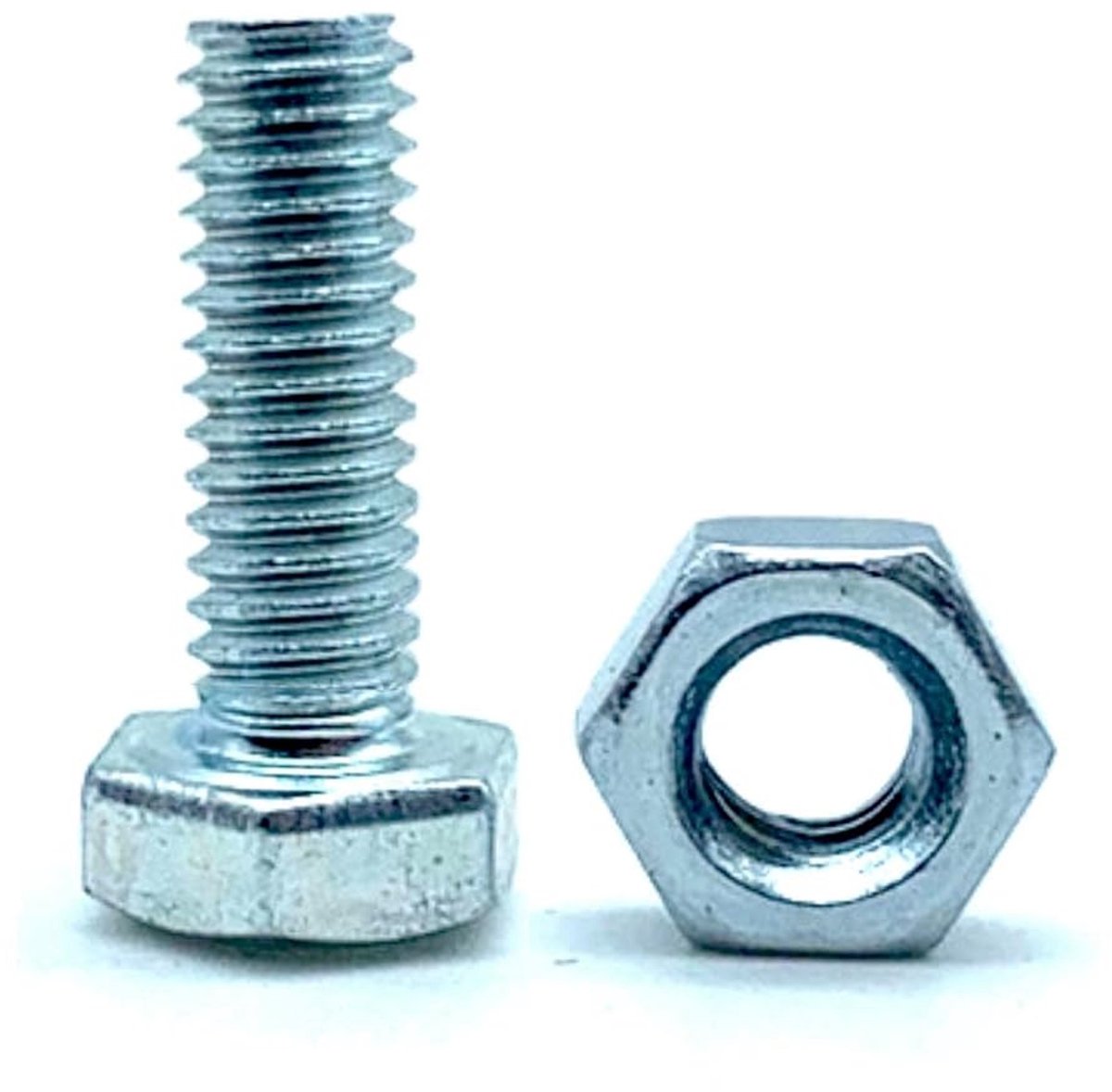 SnelShoppen - 50 M4x20mm Hex Bolts met Moeren | Gegalvaniseerd Staal | Schroeven en Moeren Set voor Verbindingen in Tuin, Klussen, en Meubelmontage
