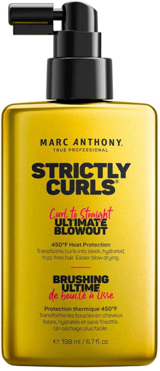 Marc Anthony Strictly Curls Ultimate Blowout Haarspray 184 ml – Anti-Frizz Hittebescherming voor Krullend & Kroeshaar – Glans & Zachte Finish
