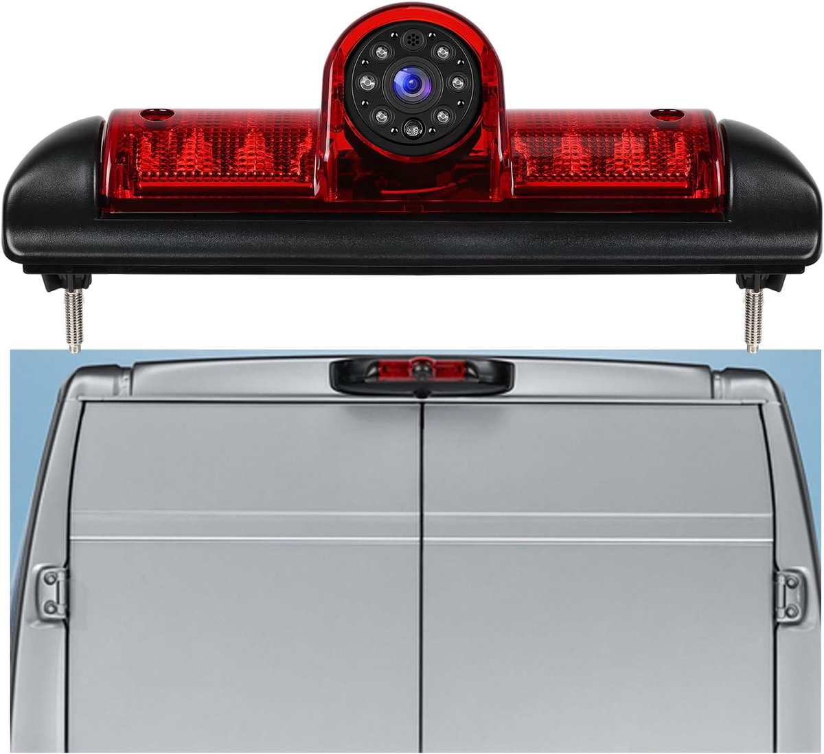 SnelShoppen - Achteruitrijcamera voor Fiat Ducato 3, Peugeot Boxer, Citroen Jumper 2006-2017, Derde Remlicht Camera met IR Nachtzicht, Waterdicht IP67