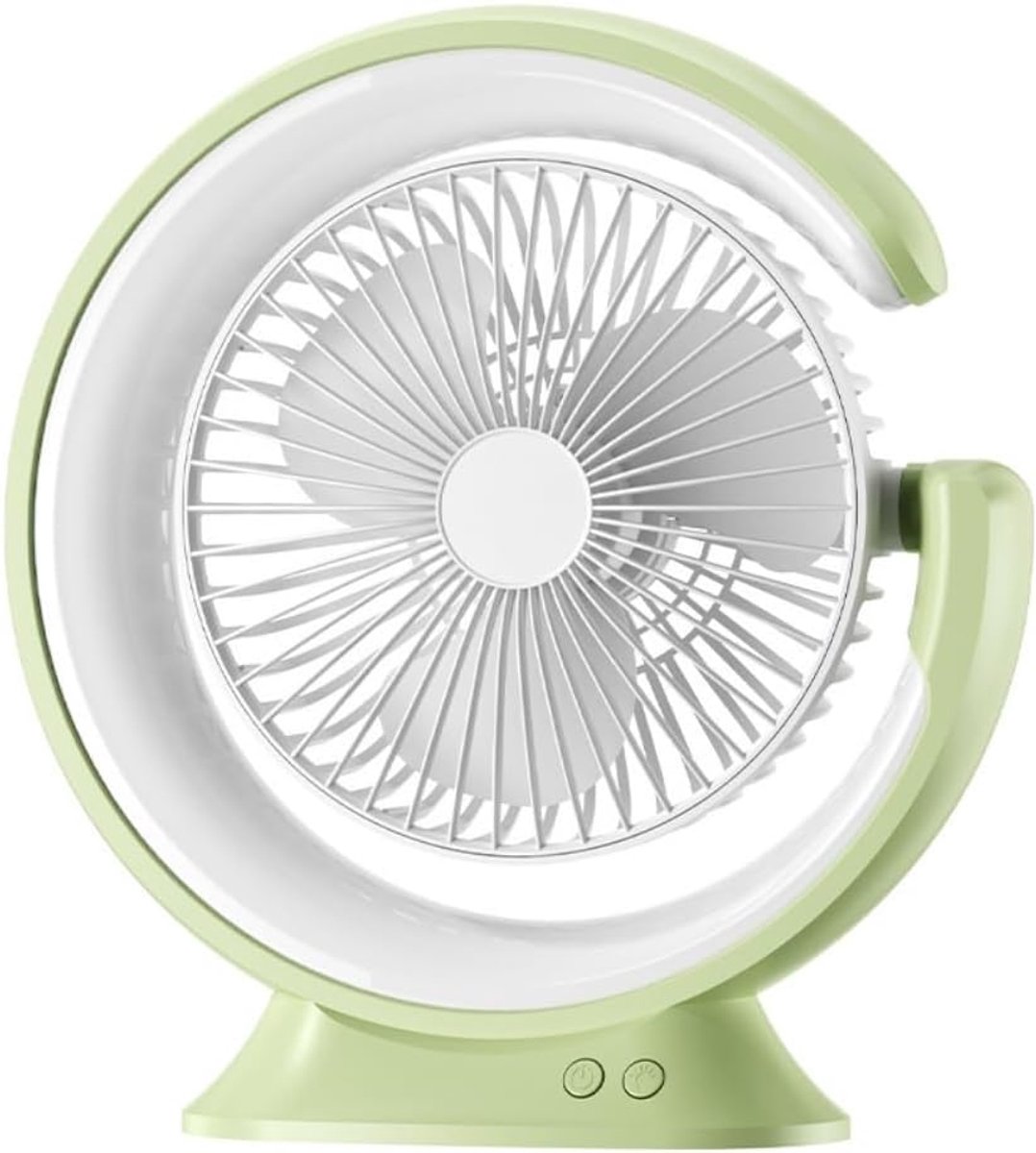 Mini Schommelventilator - Elektrische Bureauventilator - Meerdere Windstanden - voor Kleine Ruimtes - 2400mAh - Groen