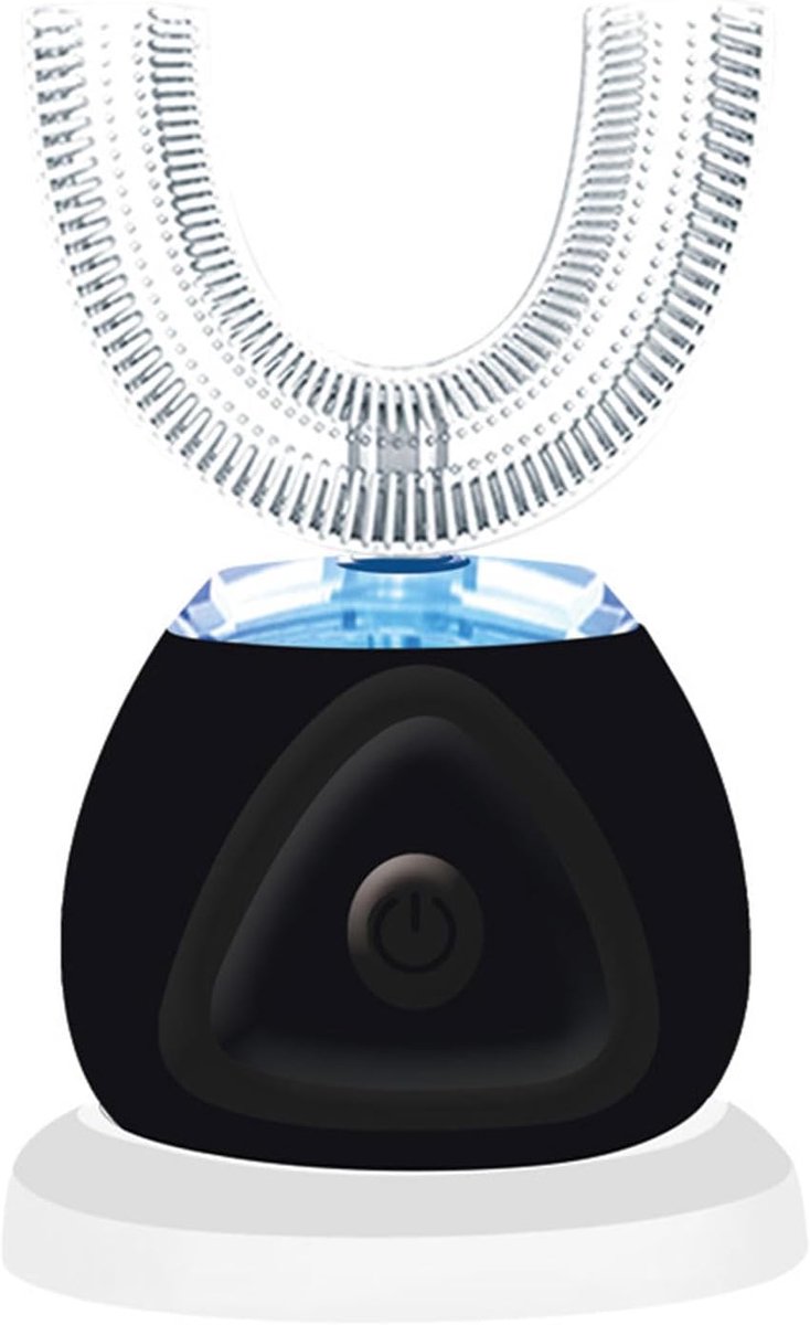 U-vormige Elektrische Tandenborstel, Tandenborstels Voor Mondreiniging, Automatische Elektrische Tandenborstel met U-vormige Borstels, Siliconen Whitening Tandenborstel,（zwart）
