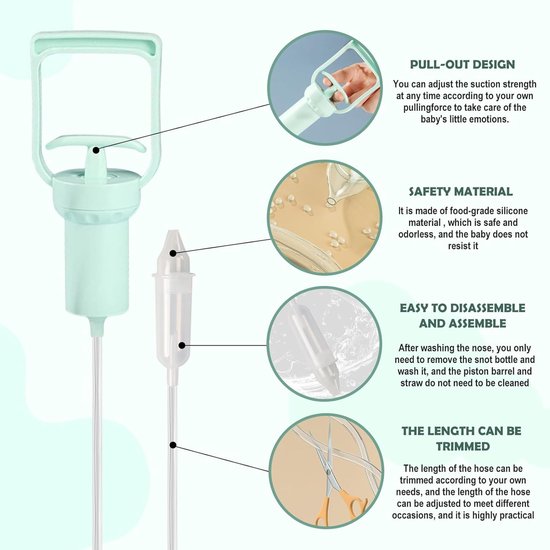 Neusaspirator voor baby's,neusafzuiger voor slijm,reisvriendelijke neusreiniger,neusaspirator voor baby's,handmatige neuszuiger,draagbare handaspirator (1 stuk) — afbeelding 5
