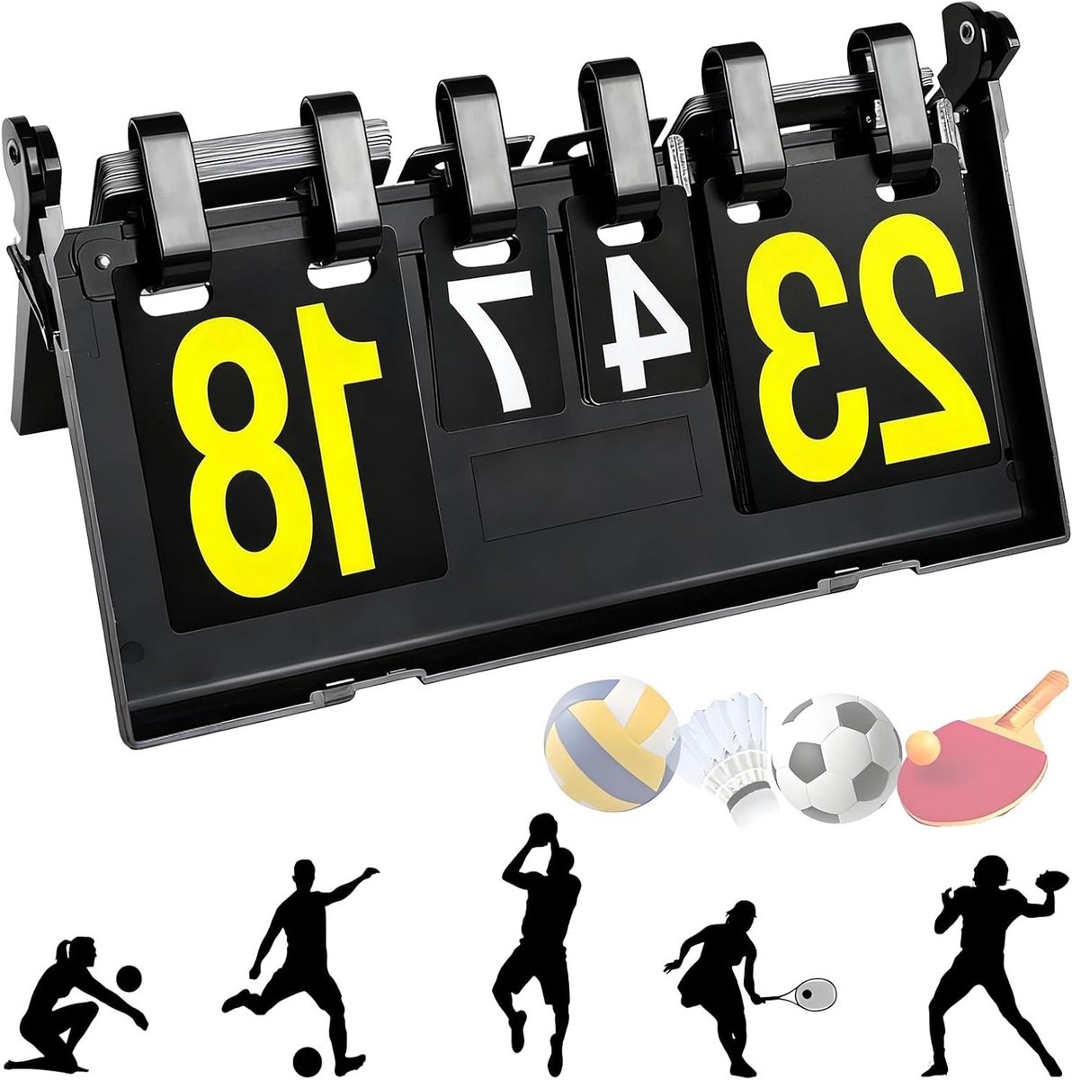Draagbaar Scorebord en Puntenteller voor Sportwedstrijden - Flip Display voor Basketbal, Voetbal, Volleybal en Meer