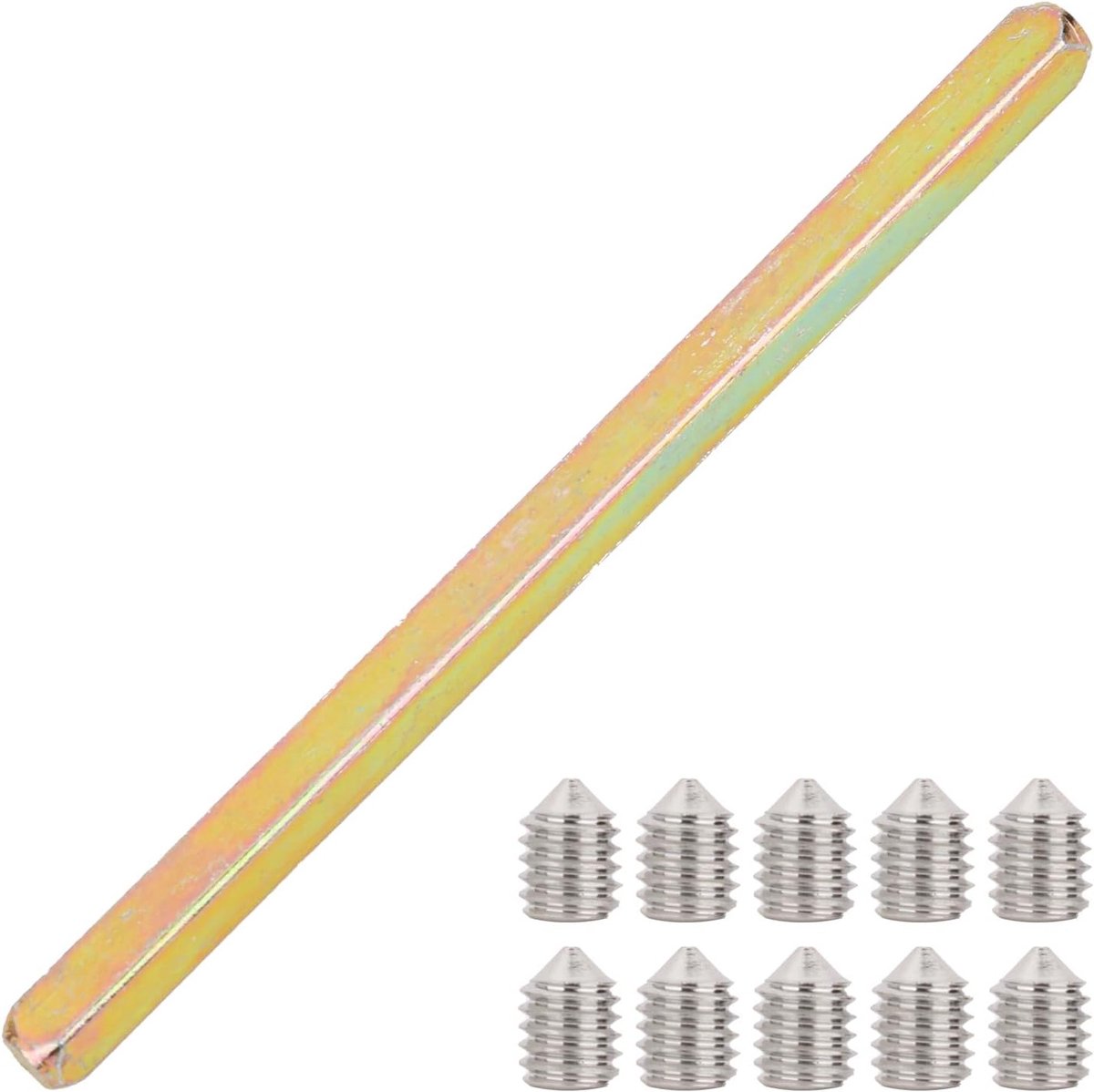 Ongeperforeerde vierkante staaf van 8 mm x 150 mm, gemaakt van gegalvaniseerd staal, roestvrij, aluminiumkleurig, perfect voor deuren en maatwerkinstallaties