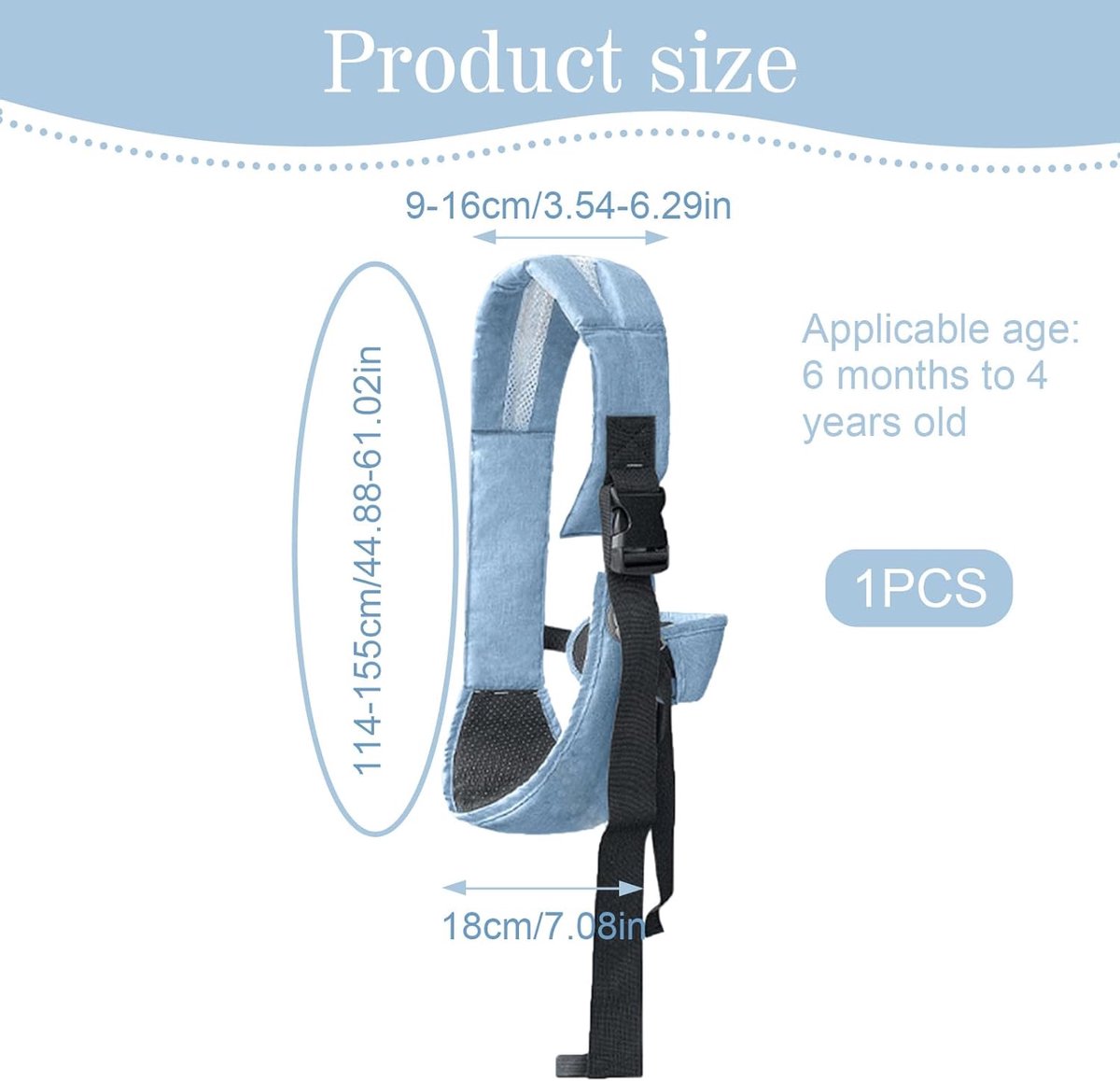 SnelShoppen - Sling Multifunctionele Baby Draagzak - Heupverstelbare Zijsling - Draagbaar voor Baby's en Peuters 6-48 Maanden - Maximaal 20kg - Blauw