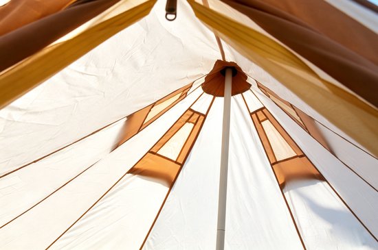 FloraGrace Tent - Ruim 3 Tot 4 Persoons - 300 X 300 X 200 Cm - Polyester - Beige - Familie Kamperen En Glamping - Met Insectenwerende Netten — afbeelding 2
