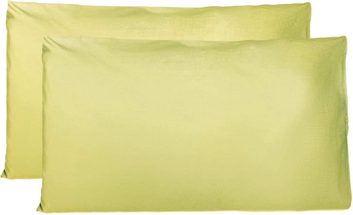 SnelShoppen - Set van 2 Kussenslopen 100% Katoen 40x80 CM - Lichtgroen - Hypoallergene Bedkussenslopen met Kwast Sluiting - Ideaal voor Slaapkamer en