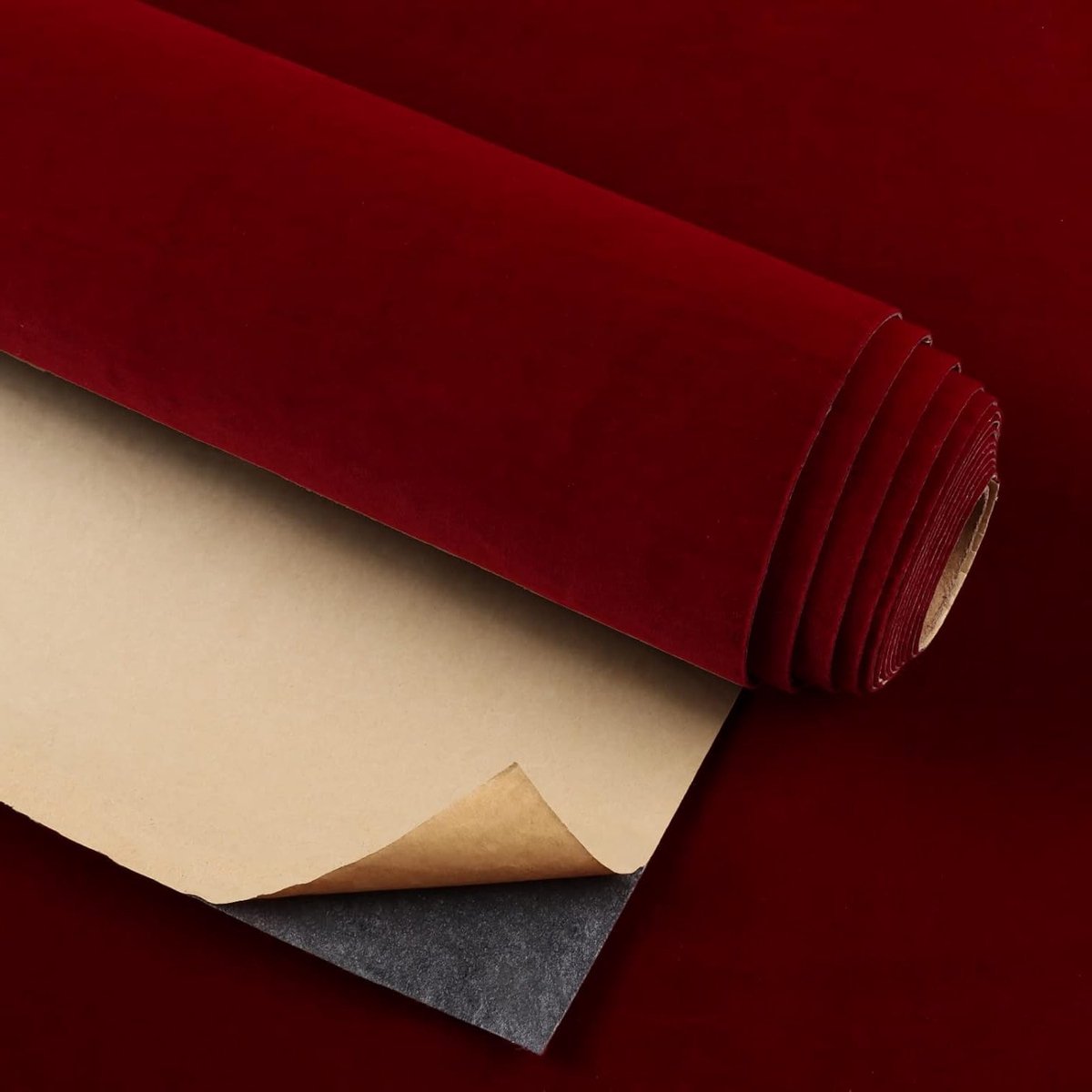 Dieprode Velours Behang 40 cm x 900 cm Zelfklevend Meubelfolie voor Retro Slaapkamer Luxe Decoratie en Interieurstyling