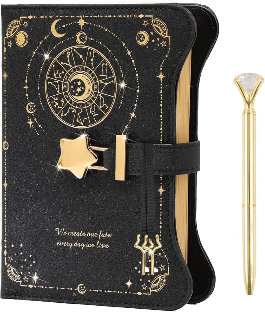 SnelShoppen - Dagboek met Slot voor Meisjes B6, Lockable Notitieboek met Sleutel, 360 Pagina's, Schrijfjournal met PU Cover, Cadeau Idee voor Meisjes,