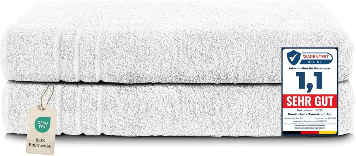 SnelShoppen - XXL Sauna Handdoek Set 2 Stuks 80x200 cm, 100% Katoen, Zachte Badhanddoeken voor Sauna, Wellness, Strand en Zwembad