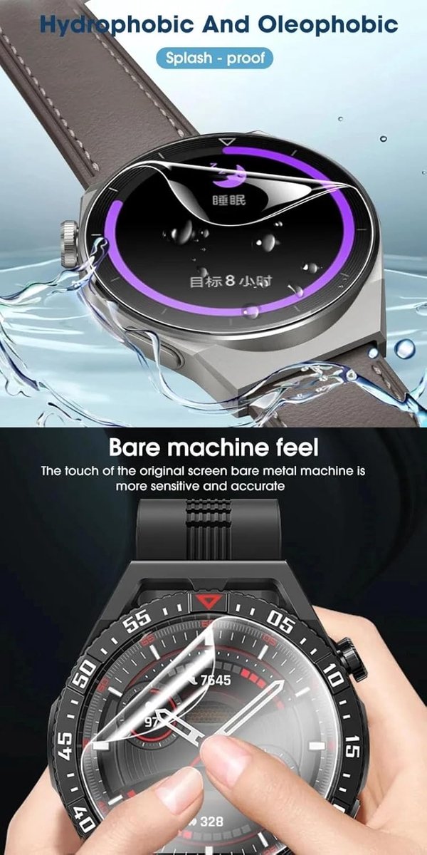 SnelShoppen - 5x Hydrogel Film Screen Protector voor Smartwatch 41mm - Flexibele HD Bescherming - TPU, Touch Sensitive, Bubble Free - Voor Huawei Watc