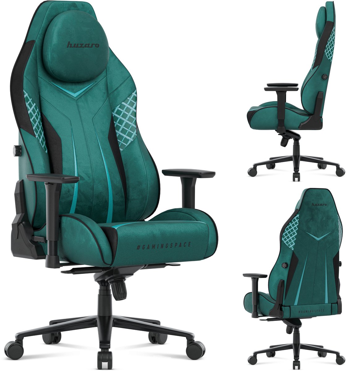 Huzaro Force 8.3 - gamingstoel - ergonomisch - suède - geïntegreerde hoofdsteun MET MAGNEET - UltraGravity-mechanisme - Groen