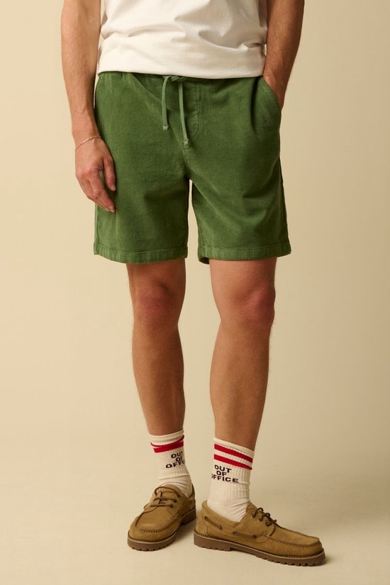 Donkergroene Corduroy Short